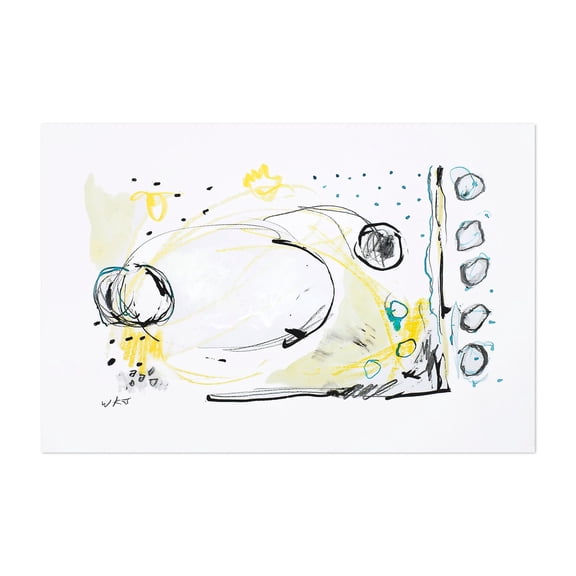 Feminine Wiles Series Three #4 - Mixed Media Abstract Modern Art Minimalist Geometric Black and White Line Art Unframed Wall Art Print 4 x 6 inches