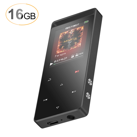 AGPTEK 16GB MP3 Player Lossless Sound Metal Music Player with Touch Button for Sports (Support up to 128GB),A01S Gray