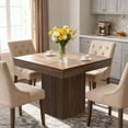 thumbnail image 6 of Square Dining Table for 4, 31.5" Small Farmhouse Kitchen Dinner Table with Wooden Pedestal Base, Space Saving Wood Dining Room Furniture for Living Room, Apartment, 6 of 7