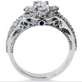 thumbnail image 3 of Pompeii Verona 7/8ct Floral Halo Diamond & Blue Sapphire Engagement Ring 14K White Gold, 3 of 3