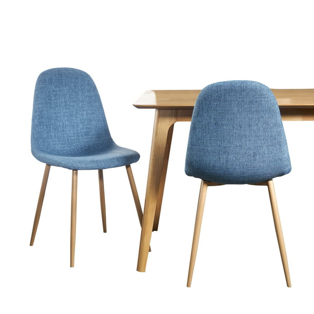 Gdf Studio Resta Mid Century Modern, Light Blue Wooden Dining Chairs