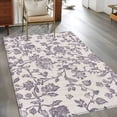 thumbnail image 3 of Purple Floral Leaf Large Area Rugs for Bedroom Living Room, Soft Non Slip Carpet Bedside Rug, Retro Farmhouse Plant Tree Branch Rectangular Floor Cover Kitchen Accent Rug 4'x6' for Dining Room/Office, 3 of 9