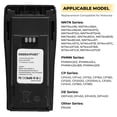 thumbnail image 2 of NNTN4497CR NNTN4497DR NNTN4496 7.4V 2600mAh Li-ion Battery for Motorola CP040 CP140 CP150 CP160 CP180 CP200 CP200D CP250 CP380 PR400 EP450 EP450S DEP450 GP3688 GP3188 with Belt Clip, 2 of 5