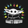 thumbnail image 2 of Girl's Star Wars: The Mandalorian Christmas The Child Galaxy's Greetings  Graphic Tee Black X Large, 2 of 4