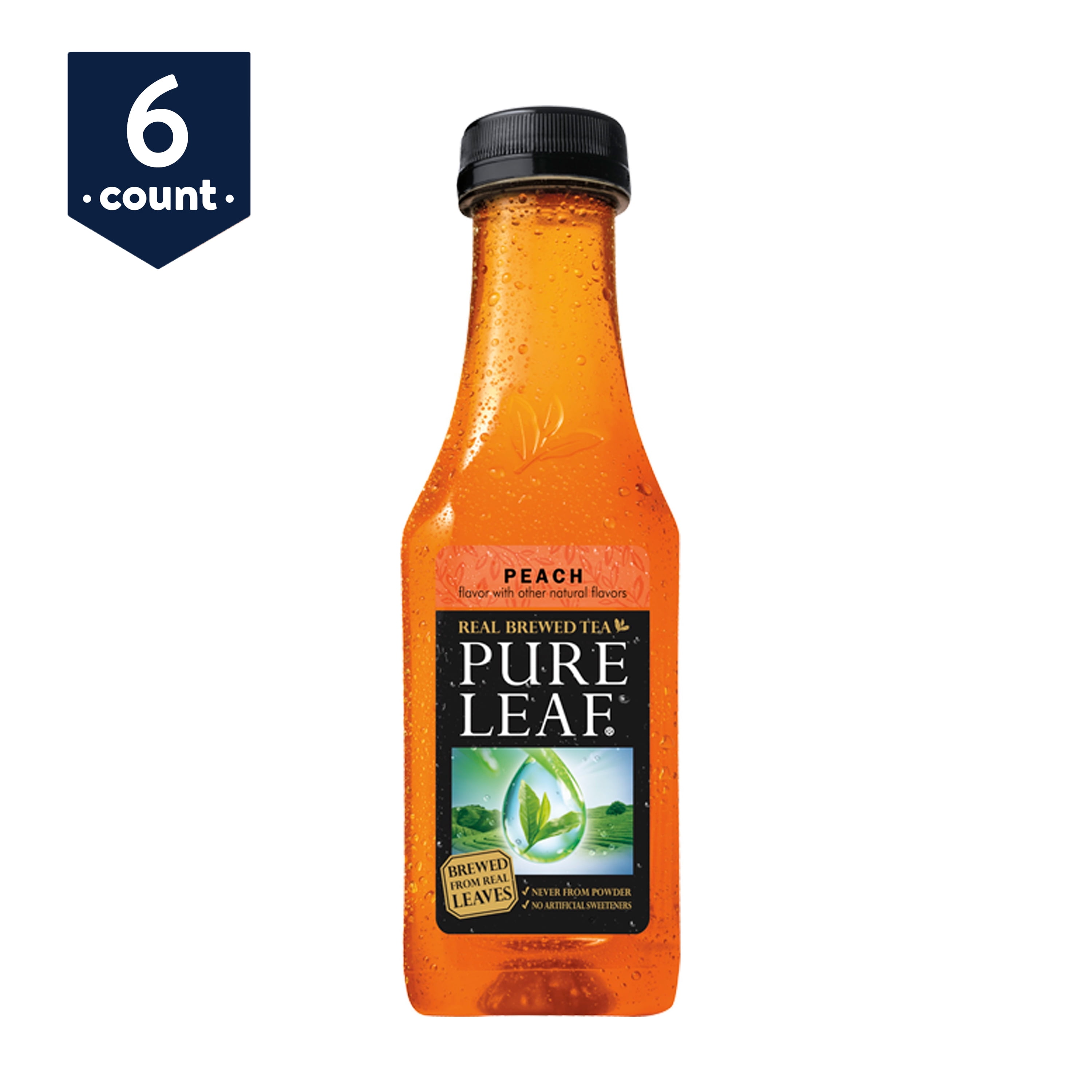 Pure Leaf Real Brewed Tea PEach Flavor, 18.5 Fl. oz., 6 Count