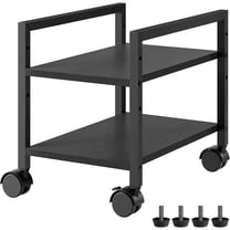 PC Stand, 2-Tier PC Tower Stand Fits Most Computer Towers, CPU Holder for Floor, Height Adjustable, CPU Stand with Wheels Under Desk, for Home Office, Black BB11CJ01