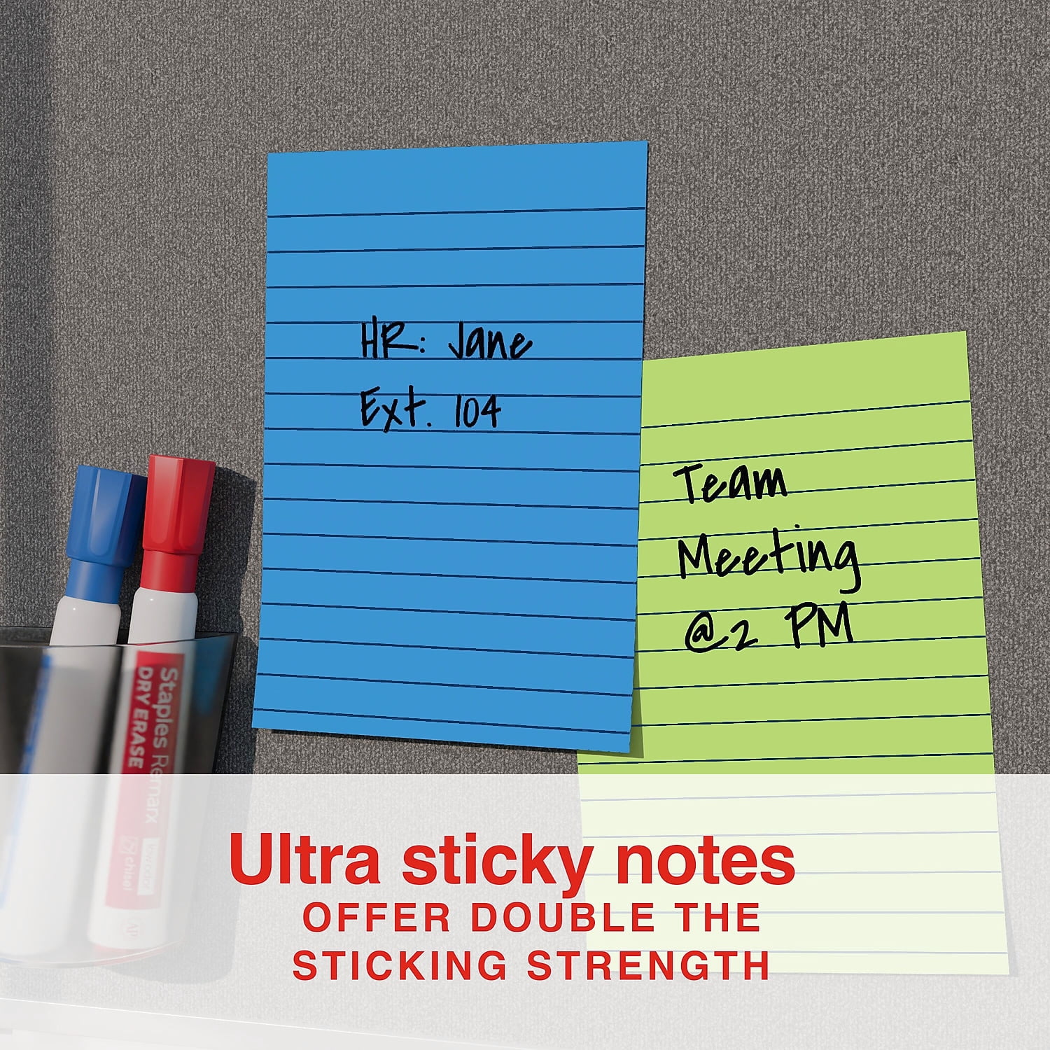 Staples Ultra Sticky Notes 4" x 6" Summer Breeze Collection Lined 45 Sheets/Pad 24 Pads/Pack