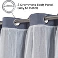 thumbnail image 5 of CJC Gray Blackout Curtains with Sheer Voile Overlay, Grommet Top Thermal Insulated Curtains, 2 Panels, 52"x84", 5 of 9