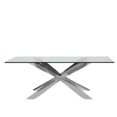 thumbnail image 3 of Culture Dining Table With Glass Top and Silver Metal Base, 3 of 4