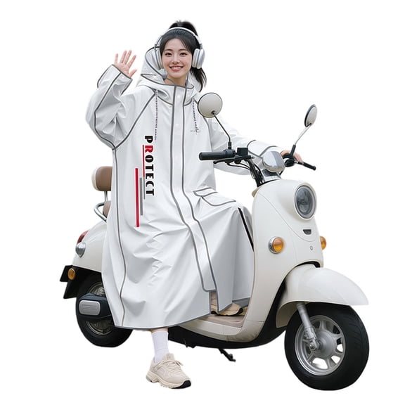 Thickened Motorcycle Riders Rain Suit Reinforced Seams High Visibility Reflective Safety Raincoat For Commuting Delivery