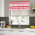 thumbnail image 5 of Red Pink Striped Valances for Windows, Decorative Rod Pocket Window Valance Curtains, Farmhouse Stripes Simple Art Short Curtain Drapes for Kitchen/Bathroom/Living Room, 2 Panels, 42" W x 18" L, 5 of 8