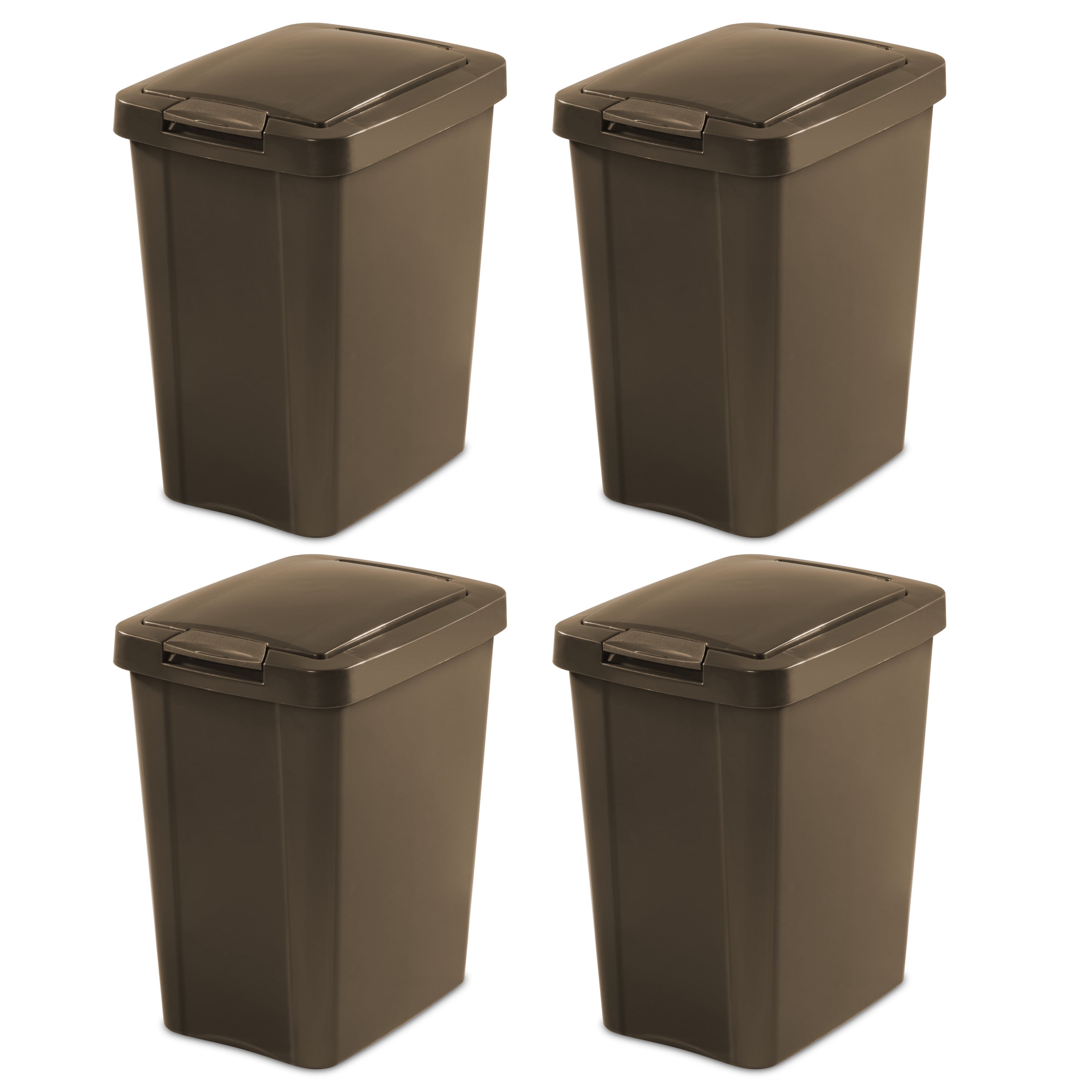 Sterilite 7.5 Gal. TouchTop™ Wastebasket Bronze Set of 4