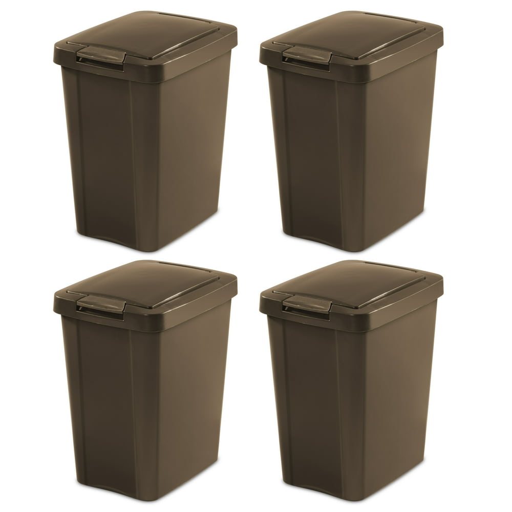 Sterilite 7.5 Gal. TouchTop™ Wastebasket Bronze Set of 4