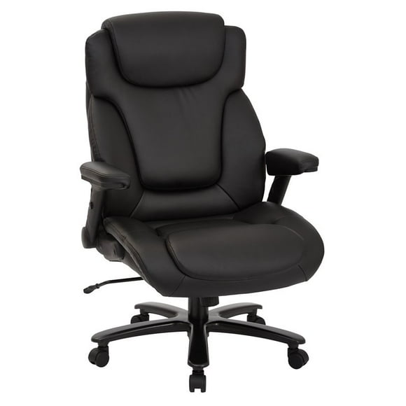 Office Star Grand et Haut Haut Haut Dossier Rembourré Chaise de Bureau en Cuir avec Rembourré Flip Arms')