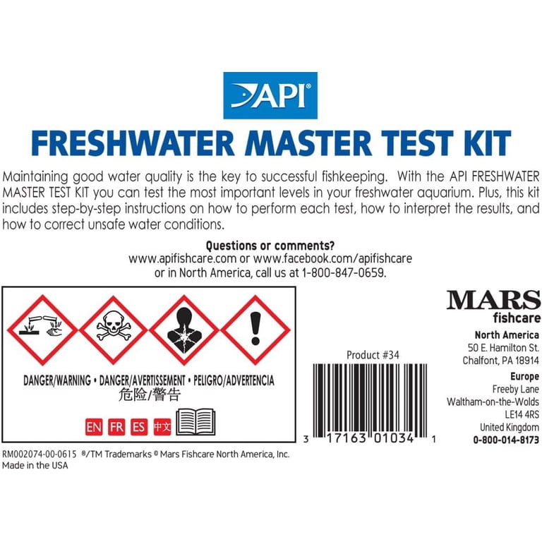 API Freshwater Aquarium Master Test Kit - Accurate pH, Ammonia