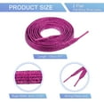 thumbnail image 2 of 2 pares de cordones planos brillantes, 51" cordones metálicos brillantes para zapatillas, botas, patines y zapatos de correr, rojo rosa, 2 of 7