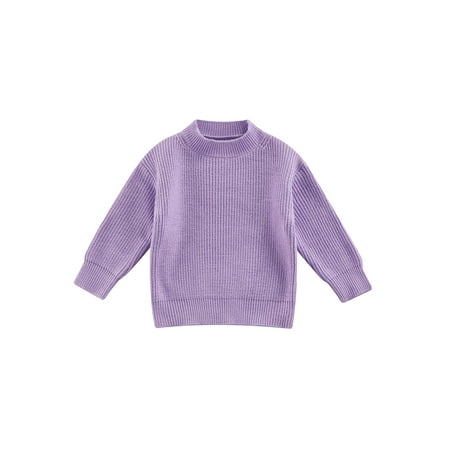 

Sunisery Kid Knitting Shirt Long Sleeve Round Neck Solid Color Sweaters