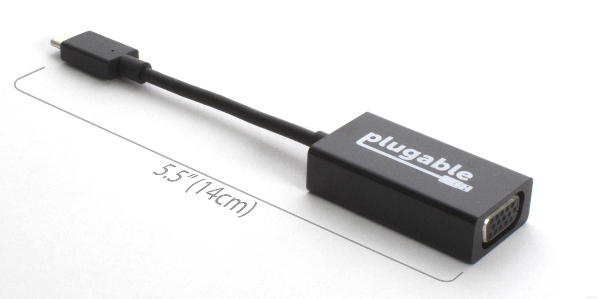 Plugable USB C to VGA Adapter Compatible with 2018 iPad Pro, 2018 MacBook Air, 2018 MacBook Pro, Surface Book 2, Thunderbolt 3 & More (Support for resultions up to 1920x1200 @ 60Hz)