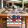 thumbnail image 2 of Ouuluon 4th of July Table Runner 13X72 inch Red White Blue Patriotic Table Runner for Independence Day Kitchen Home Dining Room, 2 of 7