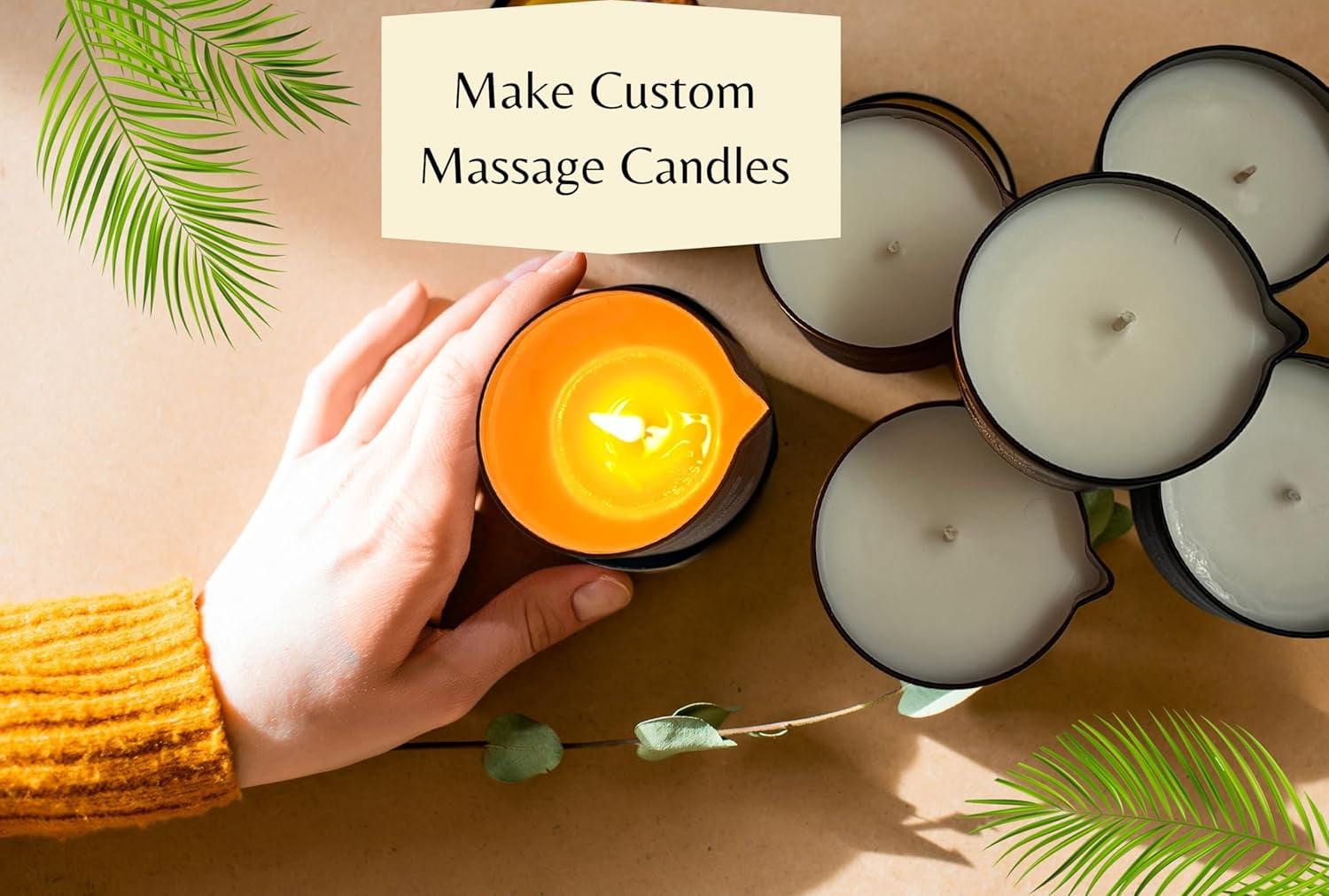 6 PCS Matte Black Pour Spout Massage Candle Tins with Gloss Lids - 6oz Fill Capacity- Bulk Candle Tins for DIY Candle Making - Empty Pour Spout Candle Tins - Includes 6pcs Stabillo 18 Candle Wicks