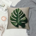 thumbnail image 2 of COMIO Tropical Green Leaves Throw Pillow Covers, Palm Leaf Leaves Decorative Throw Pillow Cushion Cases Cover for Outdoor Sofa Patio Couch Car Decor (Beige, Not White), 2 of 5