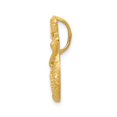thumbnail image 2 of 14K Yellow Gold Charm Pendant 21 mm 12 Satin Diamond-Cut Open-Backed Mermaid, 2 of 3