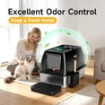 thumbnail image 2 of Dog Proof Front Entry Top Exit, High Sided Enclosed Metal Cat Litter Pan, Extra Large Stainless Steel Litter Box with Lid, Includes Scoop & Step, Odor Control Easy Clean Leak Proof, 2 of 9