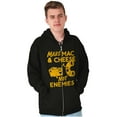 thumbnail image 5 of Funny Mac and Cheese Not Enemies Joke Zip Up Hoodie Men's Women's Brisco Brands X, 5 of 6