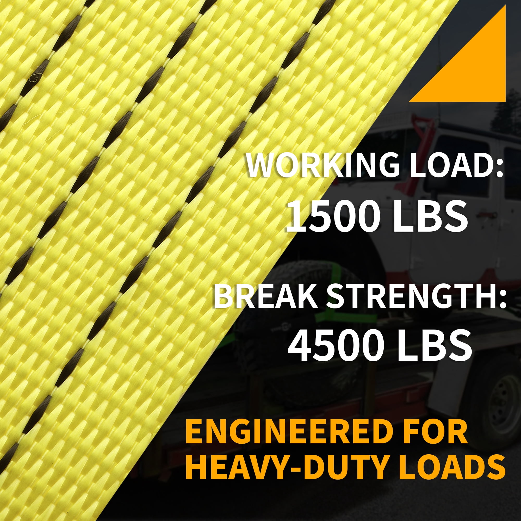 E Track Ratchet Straps Cargo Tie-Downs, 4 Pack 2'' x 12 ft Heavy Duty Yellow Tie-Down Rachet Straps,E Track Spring Fittings, Cargo Tie-Down Straps for Trucks, Trailers, Vans, Motorcycles, RVs