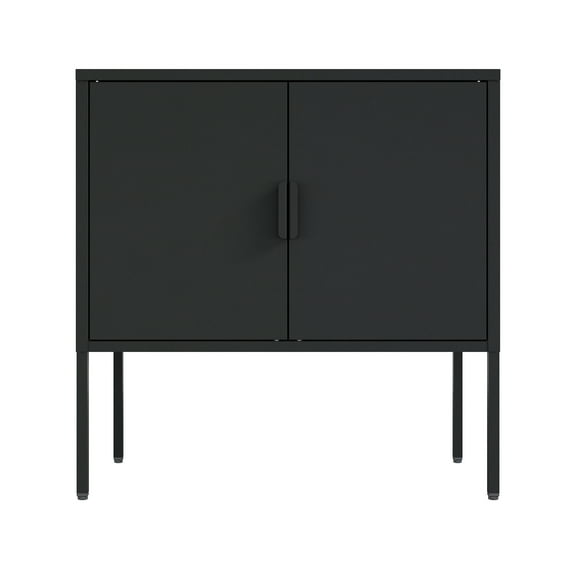 Ava Modern 23.6 Accent Cabinet with 2 Adjustable Shelves in Black