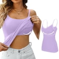 thumbnail image 2 of WTXUE Tank Tops Sleeveless, Scoop Neck Spaghetti Straps Women's Summer 2024 Tank Top Yoga Gym Camisole Underwear with Ch Solid | Casual for Women'S Plus Purple 5XL, 2 of 4