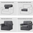thumbnail image 7 of Jian Ya Na Stretch Anti-Slip 7-Piece Velvet T-Shaped Sofa Slipcovers, Beige, 7 of 7