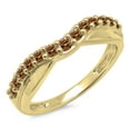 thumbnail image 1 of Dazzlingrock Collection 0.55 Carat (ctw) 14K Champagne Diamond Ladies Wedding Guard Contour Band 1/2 CT, Yellow Gold, Size 5, 1 of 1