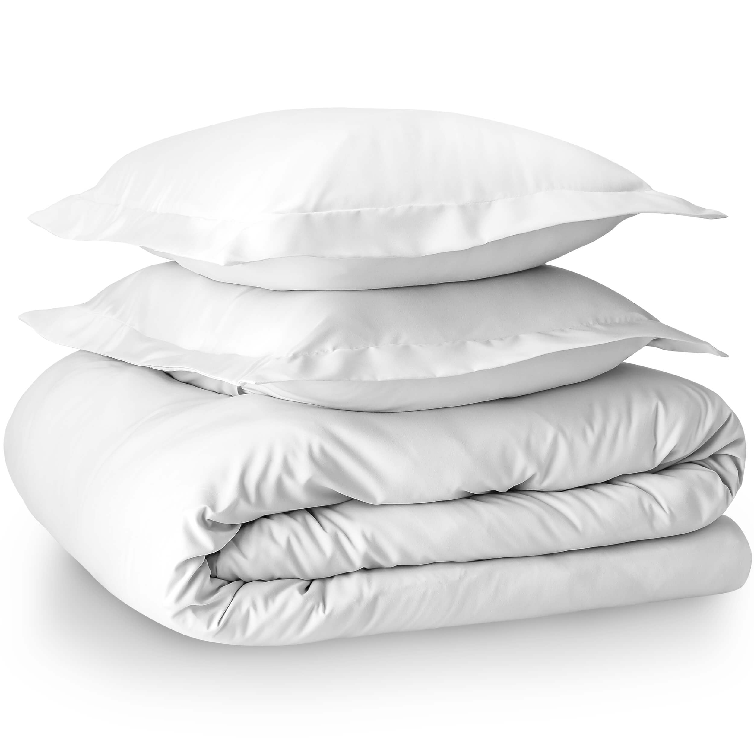 Bare Home Luxury 4 Piece Duvet Insert + Duvet Cover Set -Microfiber - Solid Print (King, White)