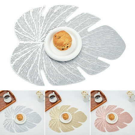 

Riguas Placemat Banana Leaf Design Non-slip Oil-proof Heat Insulation Light Luxury Cooking Dinner Mat Household Supplies