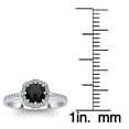 thumbnail image 5 of SuperJeweler 1 Carat Rose Cut Cushion Cut Black and White Diamond Halo Ring In 14 Karat White Gold For Women, 5 of 6