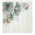 thumbnail image 3 of Ambesonne Flowers Shower Curtain, Leafy Buds Celebration Art, 69"Wx70"L, Blue Grey White, 3 of 5
