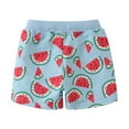 thumbnail image 3 of LIIPEE Boys Girls Casual Shorts Summer Fashion Cartoon Watermelon Printed Stretch Elastic Waist Drawstring Shorts Baby Leisure Daily Shorts,Sky Blue,2-3 Years, 3 of 7