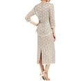 thumbnail image 2 of R & M Richards Women's Sequined Lace Sheath Dress And Jacket Taupe Size 16, 2 of 5