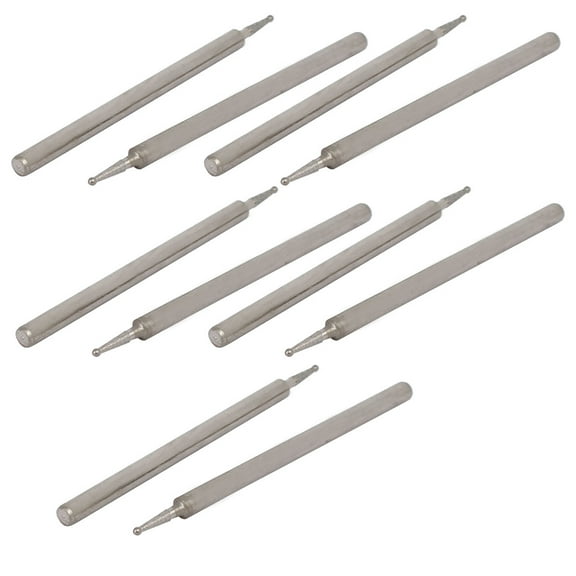2.35mm Shank 0.8mm Dia Diamond Head Ball Shaped Grinding Mounted Point Bit 10pcs
