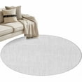 thumbnail image 2 of White 3ft Round Rug, Farmhouse Burlap Solid White Color Modern Linen Texture Non-Skid Rubber Backing Large Area Rugs - Living Room Bedroom Home Office, Indoor Floor Mat Carpets Washable Rug, 2 of 9