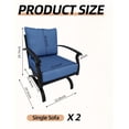 thumbnail image 5 of Gotland 2 Pieces Patio Furniture Set, Outdoor Metal Rocking Chair, Patio Bistro Set Rocker with Thickened Cushions for Porch Garden Deck, Navy Blue, 5 of 7