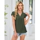 thumbnail image 2 of Blooming Jelly - Blusa informal de manga corta con cuello en V para el trabajo de negocios, 2 of 3