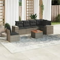 thumbnail image 1 of vidaXL 7 Piece Garden Sofa Set with Cushions Grey Poly Rattan, 1 of 5