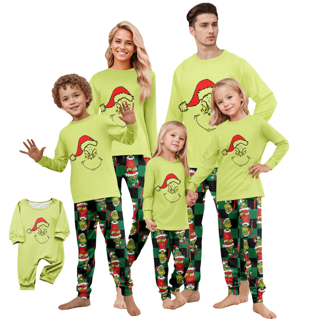 Holiday Green Christmas Matching Family Pajamas Set, 2-Piece (Women, 3XL)