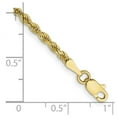 thumbnail image 2 of 10k Solid Yellow Gold 2.25mm Sparkle-Cut Rope Chain Anklet 10 Inch Anklet for Women and Men, 2 of 2