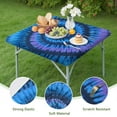 thumbnail image 4 of Blue Tie Dye Pattern Square Fitted Tablecloth with Elastic Edge,Square Table Cover,Washable Elastic Table Cover for Home Kitchen Party Decor 34"x34", 4 of 6