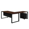 thumbnail image 3 of Regency Structure 66" x 30" Single Mobile Pedestal L-Desk with 48" Return- Cherry/Black, 3 of 6