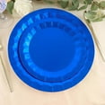 thumbnail image 5 of Efavormart 25 Pack | 9" Geometric Metallic Royal Blue Foil Dinner Paper Plates, Disposable Party Plates - 400 GSM, 5 of 11