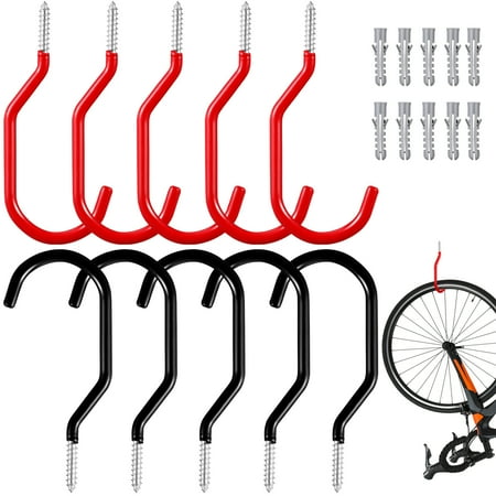 Omeite Bicycle hook (5 black + 5 red, with 10 expansion tubes)